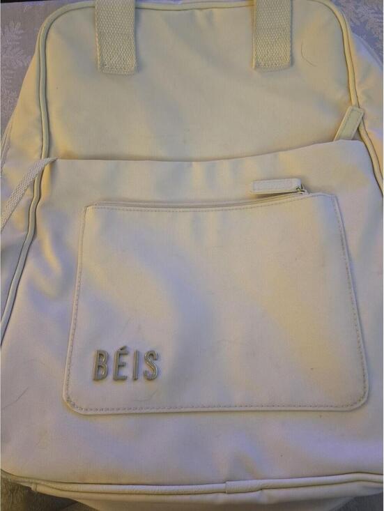Handbags - BÉIS Beige Canvas Backpack Modern Travel Bag
